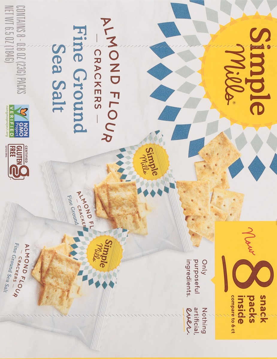 slide 14 of 17, Simple Mills Almond Flour Fine Ground Sea Salt Crackers 8 - 0.8 oz Packs, 8 ct