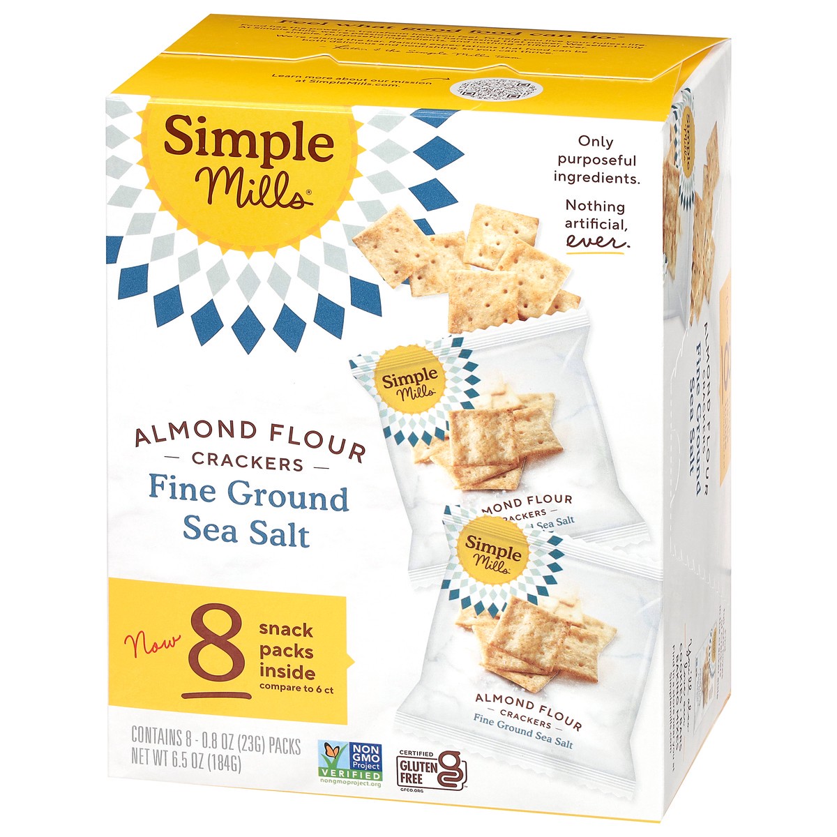 slide 17 of 17, Simple Mills Almond Flour Fine Ground Sea Salt Crackers 8 - 0.8 oz Packs, 8 ct