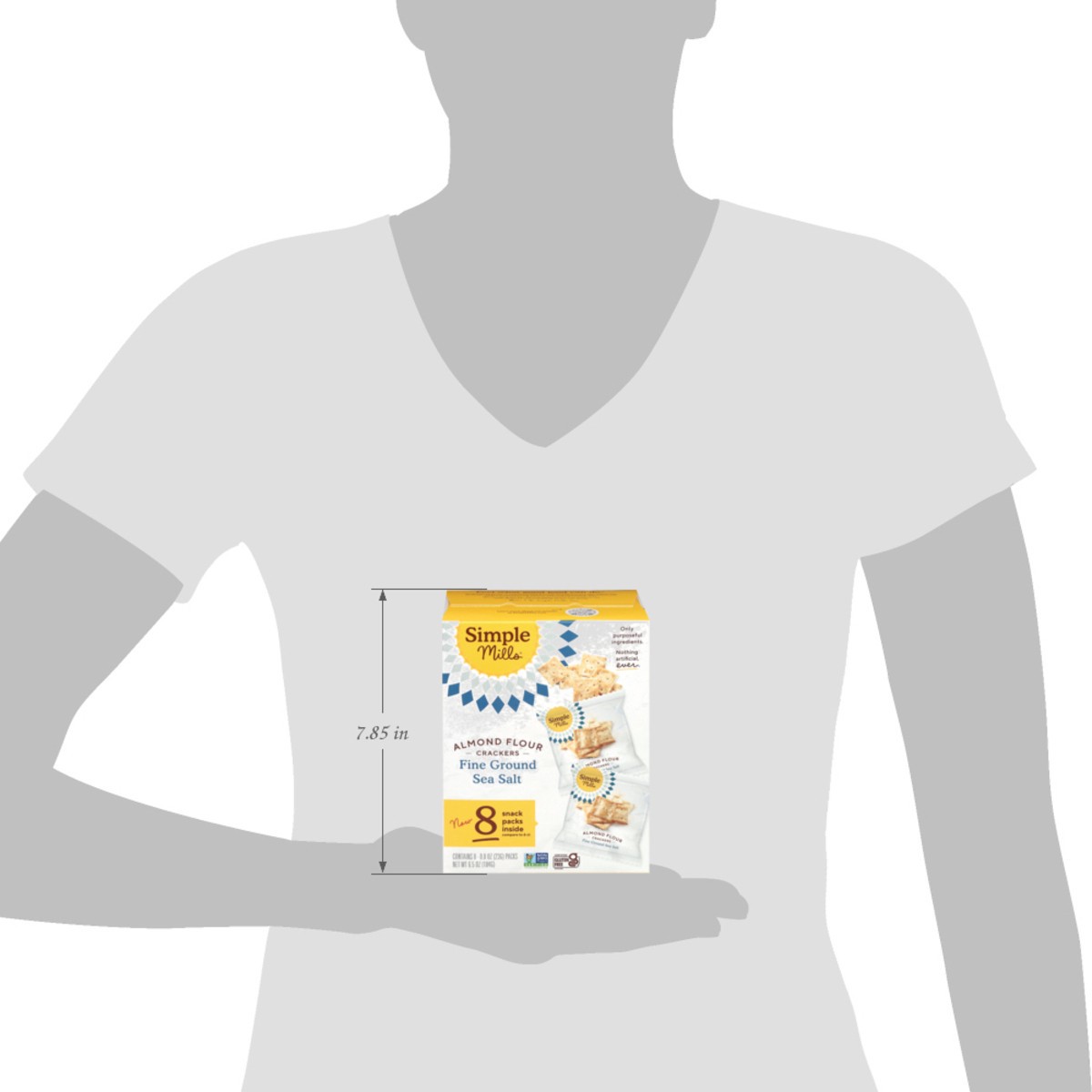 slide 13 of 17, Simple Mills Almond Flour Fine Ground Sea Salt Crackers 8 - 0.8 oz Packs, 8 ct