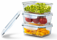 slide 1 of 1, Mason Craft And More Rectangular Glass Food Container Set - 6 Piece - Clear, 24 oz