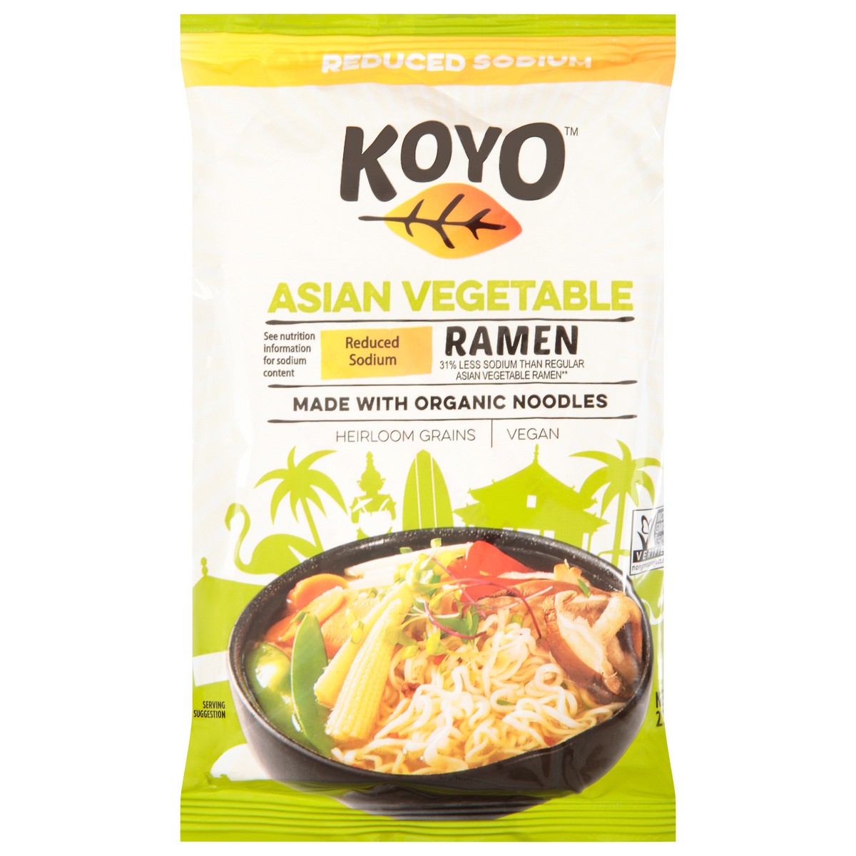 slide 1 of 9, Koyo Reduced Sodium Asian Vegetable Ramen 2.1 oz, 2.1 oz