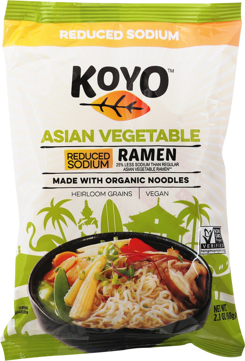 slide 9 of 9, Koyo Reduced Sodium Asian Vegetable Ramen 2.1 oz, 2.1 oz