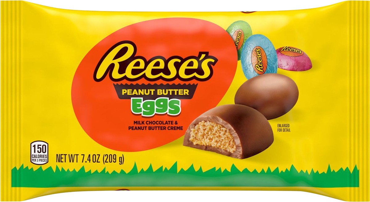 slide 2 of 3, REESE'S Milk Chocolate Peanut Butter Creme Eggs Candy, Easter, 7.4 oz, Bag, 7.4 oz
