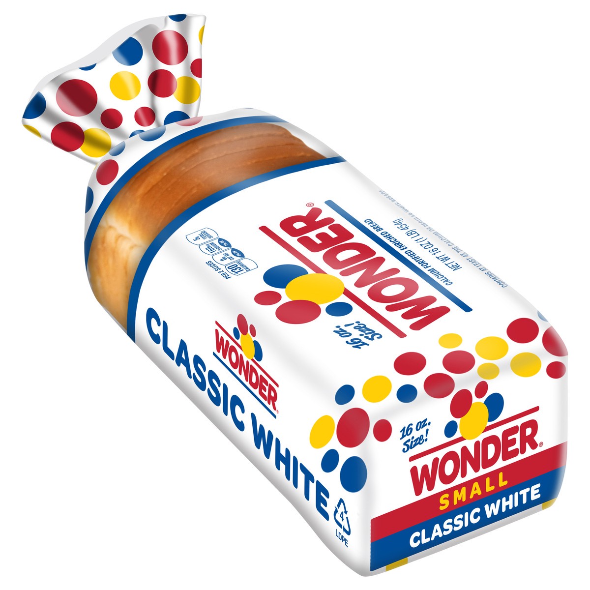 slide 10 of 10, Wonder Bread Small Classic White Sandwich Bread, Sliced White Bread, 16 oz Loaf, 16 oz