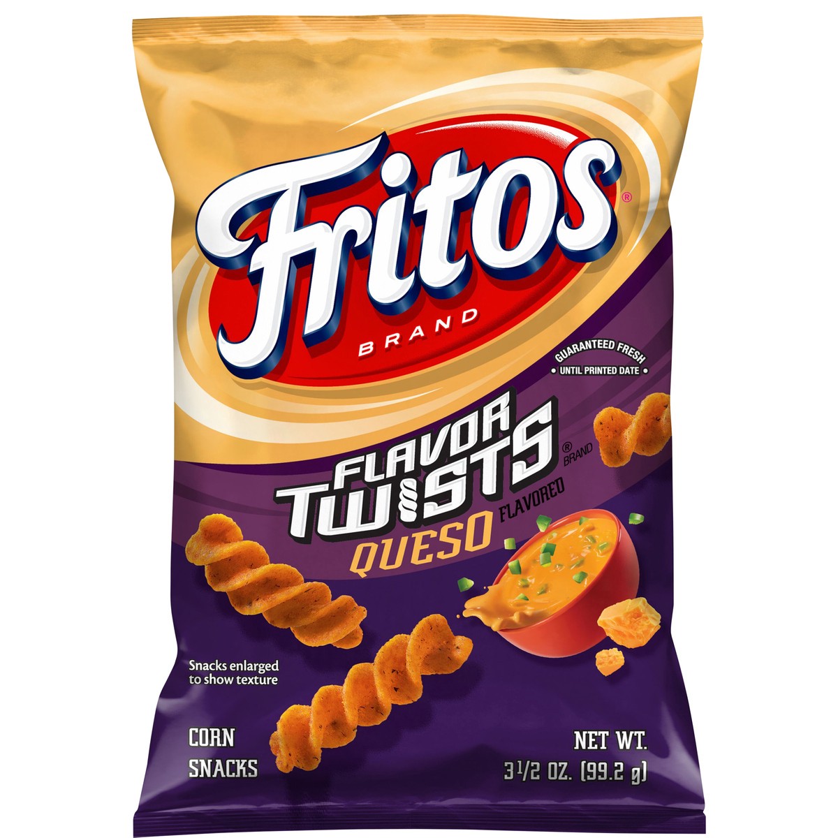 slide 4 of 7, Fritos Flavor Twists Corn Chips Queso Flavored 3.5 Oz,