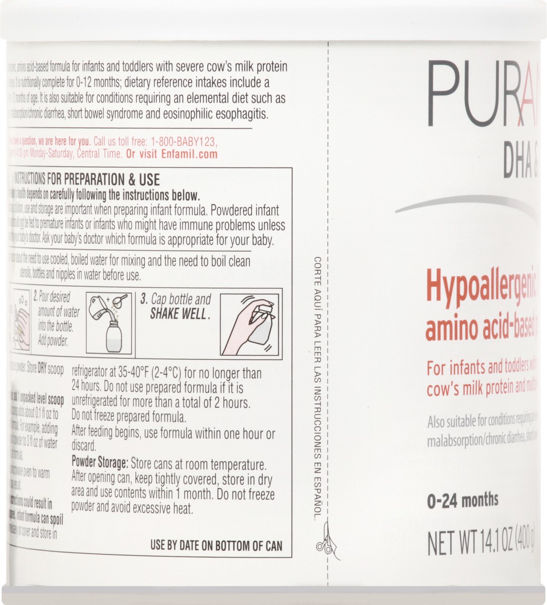 slide 4 of 9, Puramino Nutramigen Hypoallergenic 0-24 months Infant Formula 14.1 oz, 14.1 oz