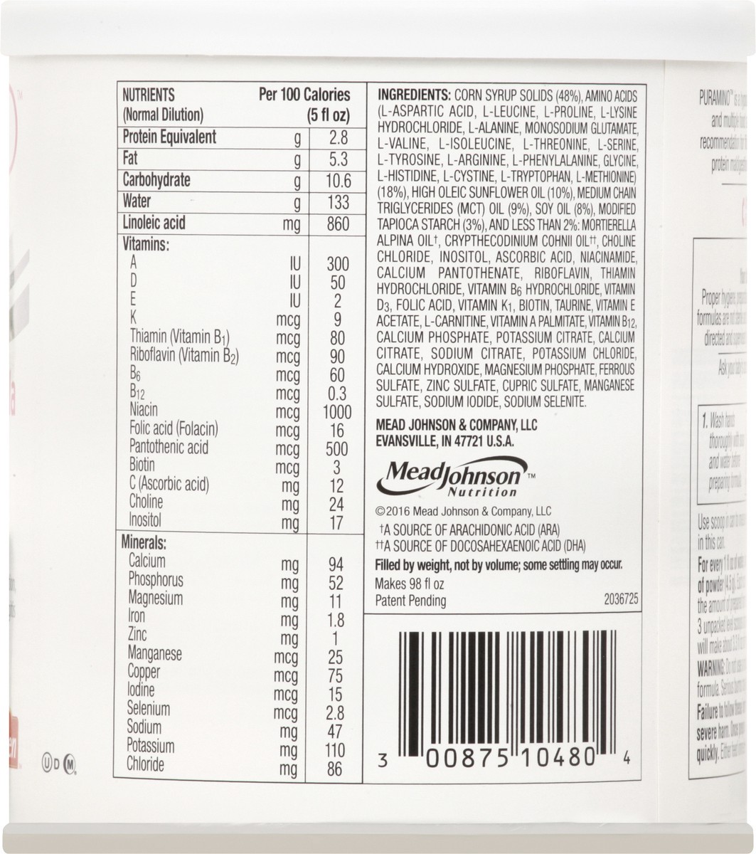 slide 7 of 9, Puramino Nutramigen Hypoallergenic 0-24 months Infant Formula 14.1 oz, 14.1 oz