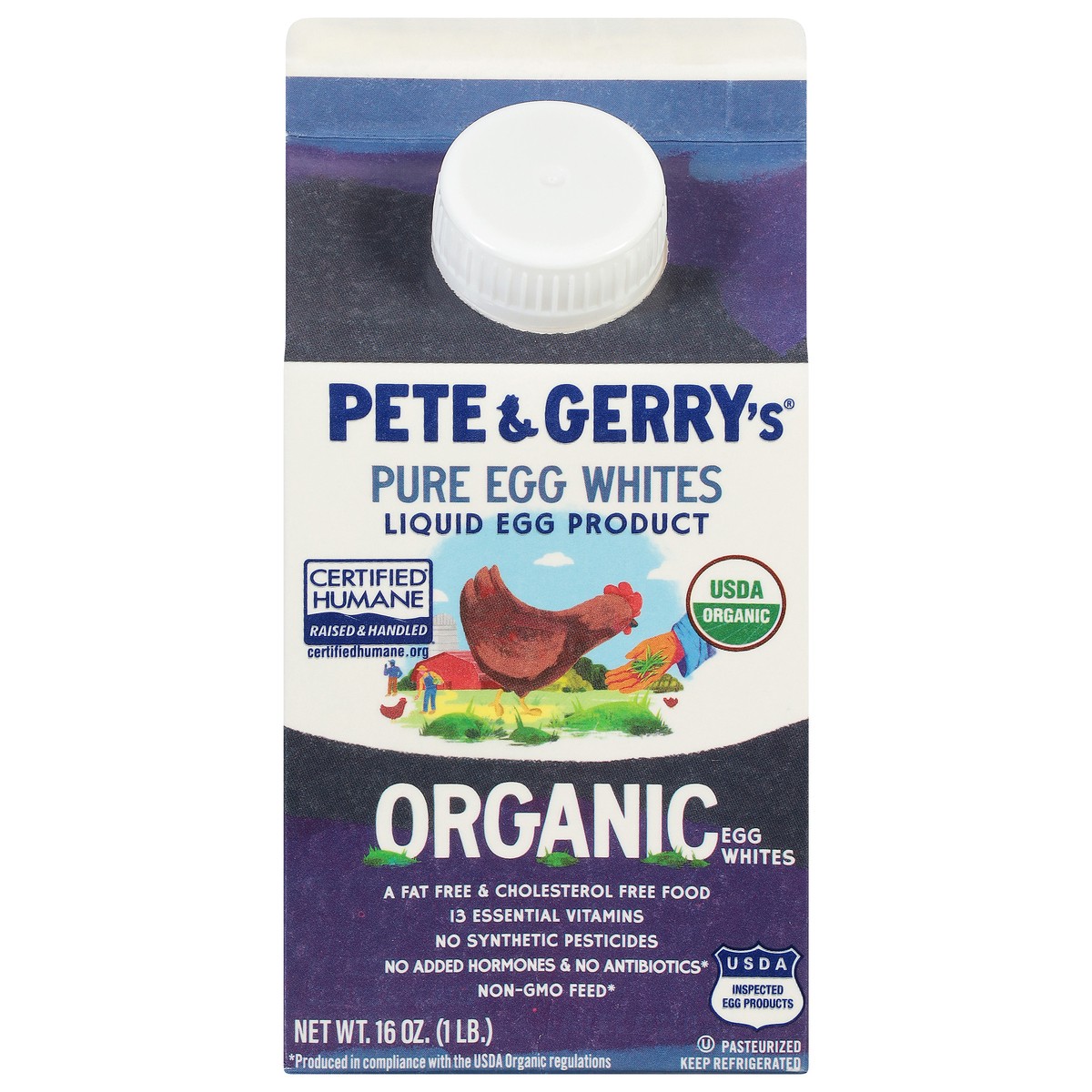 slide 1 of 12, Pete and Gerry's Pete and Gerrys Egg Whites Organic Liquid - 16 Oz, 16 oz