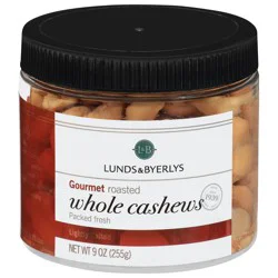 Lunds & Byerlys Gourmet Roasted Whole Cashews 9 oz
