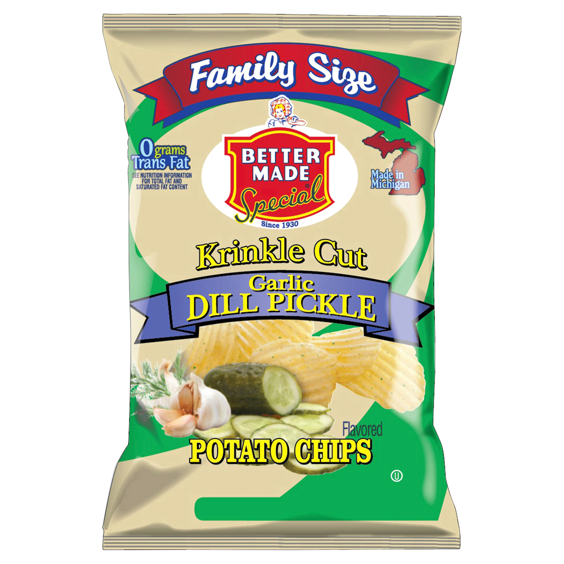 slide 1 of 1, BETTER MADE Bettermade Family Dill Pickle Chips, 9.7 oz