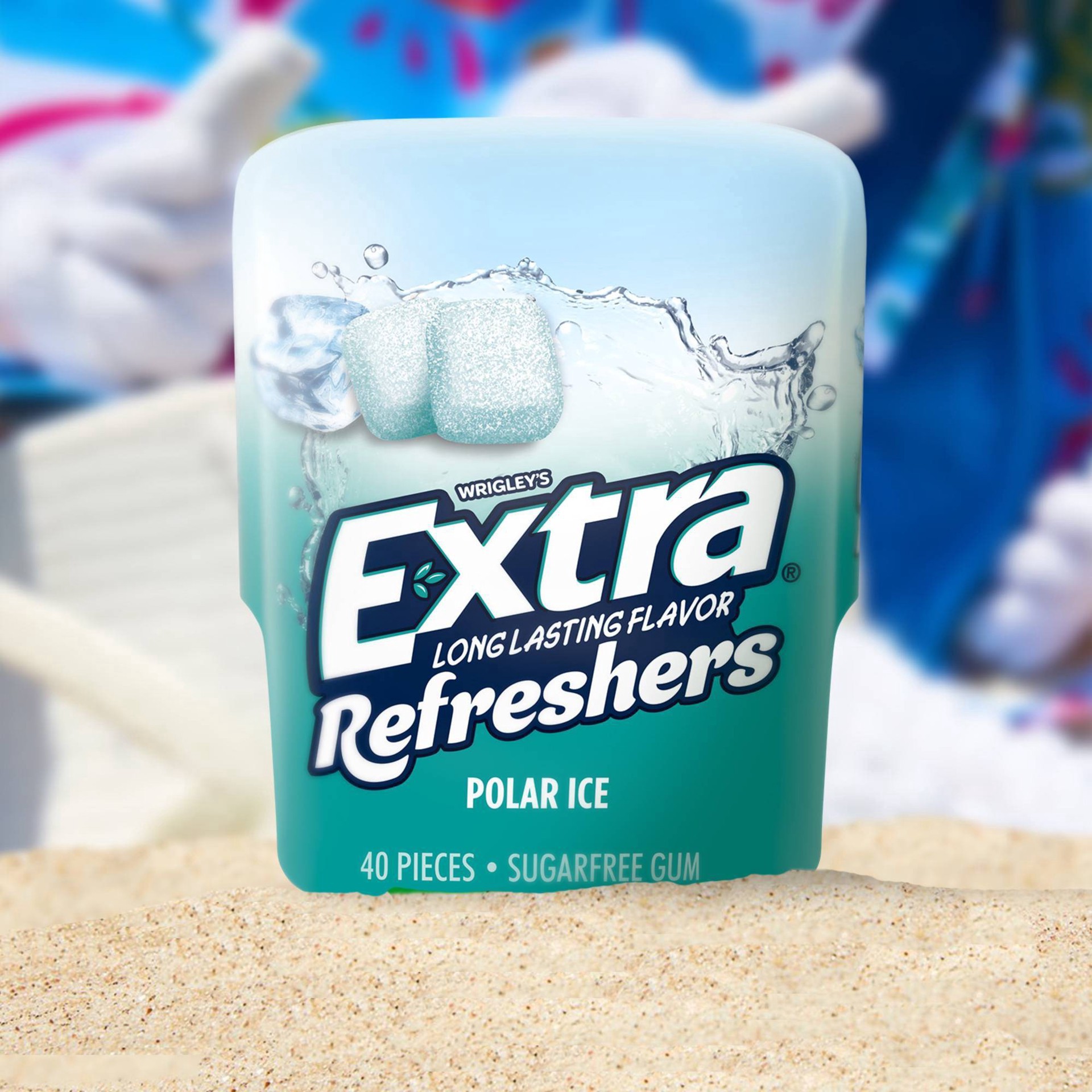 slide 9 of 9, EXTRA Gum Refreshers Polar Ice Sugar Free Chewing Gum, 40 Pieces Bottle, 40 pc