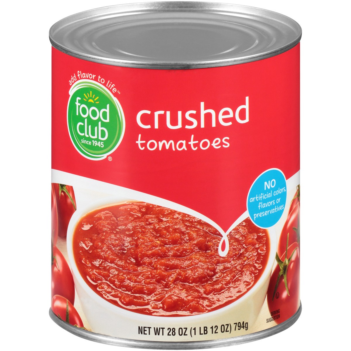 slide 1 of 1, Food Club Tomatoes Can Crushed In Puree, 28 oz