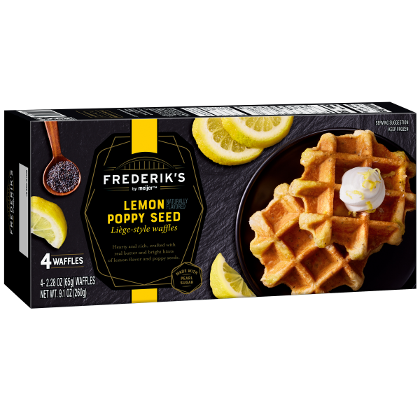slide 4 of 29, FREDERIKS BY MEIJER Frederik's by Meijer Frozen Lemon Poppy Seed Liege Style Waffles, 9.1 oz