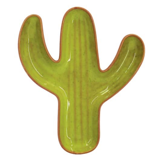 slide 1 of 3, 8.25" Green Cactus Ceramic Dish By Ashland, 8.25 in