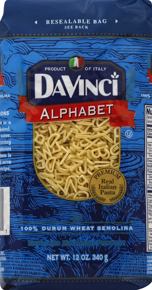 slide 1 of 5, Davinci Alphabet Pasta, 12 oz