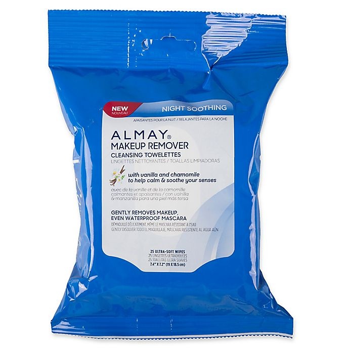 slide 1 of 3, Almay Night Soothing Makeup Remover Cleansing Towelettes With Vanilla And Chamomile, 25 ct