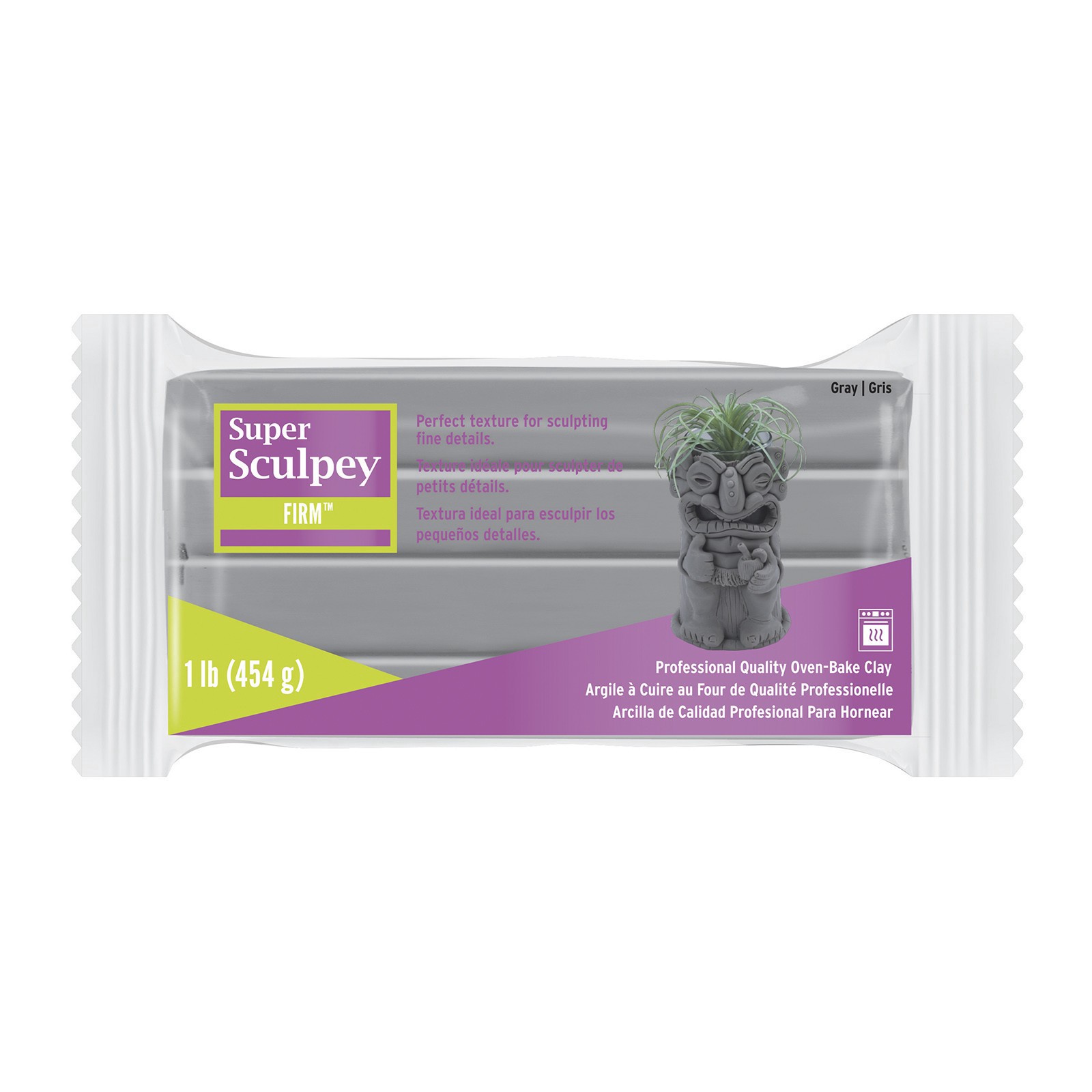 slide 2 of 3, 1lb. Super Sculpey Firm Oven-Bake Clay, Gray, 1 lb