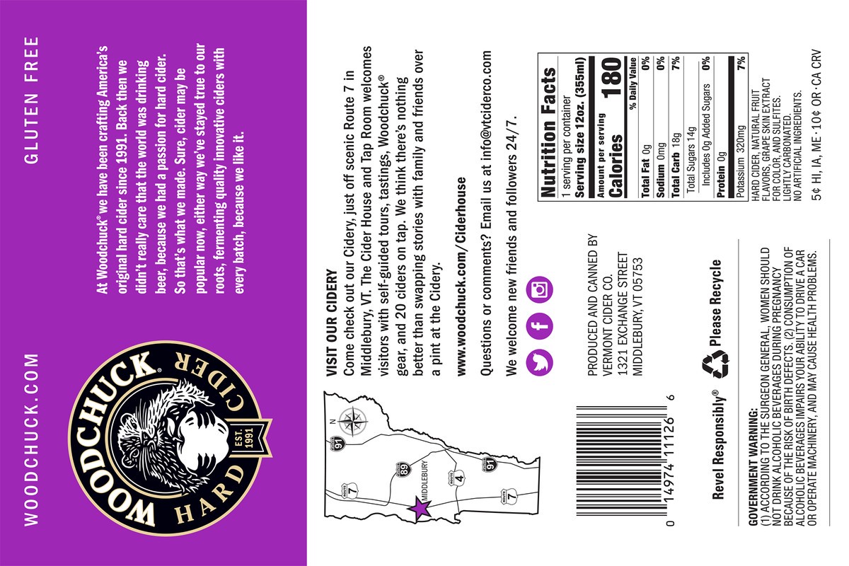 slide 9 of 10, Woodchuck Hard Cider - Sangria 6 Pack, 12oz Can, 72 fl oz