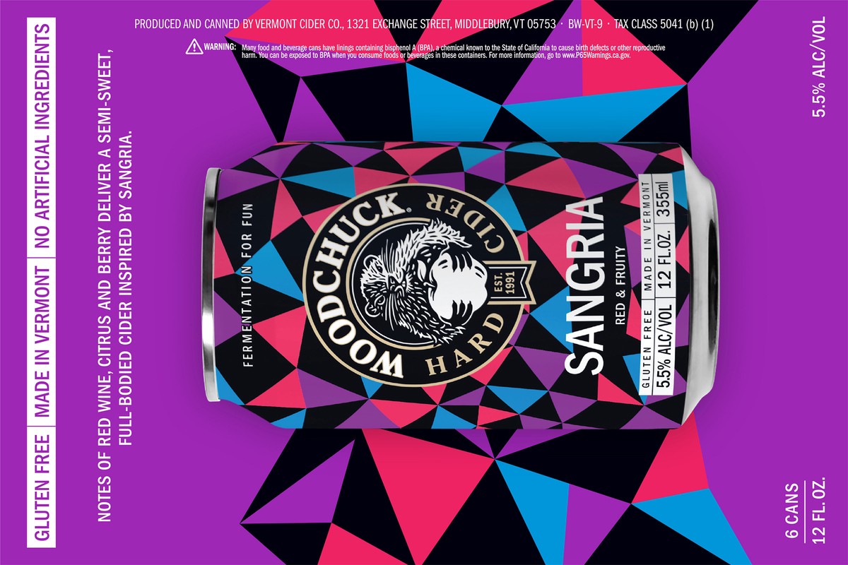 slide 4 of 10, Woodchuck Hard Cider - Sangria 6 Pack, 12oz Can, 72 fl oz