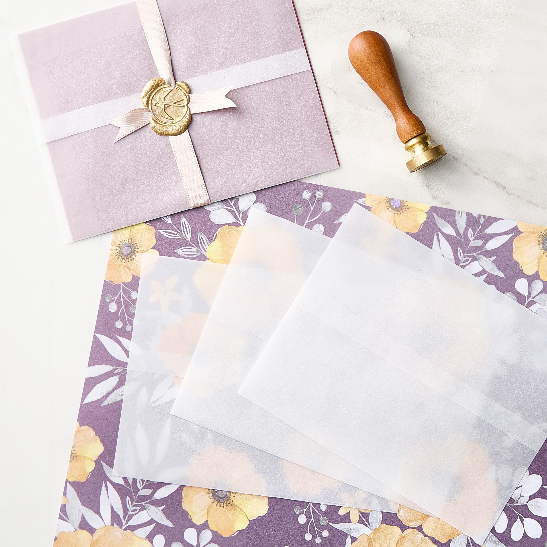 slide 4 of 4, A2 White Vellum Card Wraps By Recollections, 10ct., 10 ct