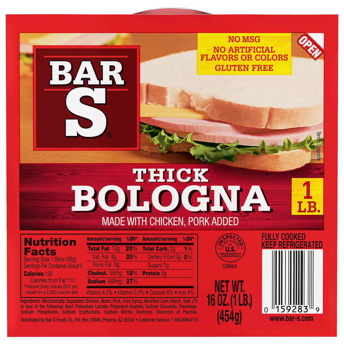 BarS Thick Sliced Bologna 16 oz Shipt