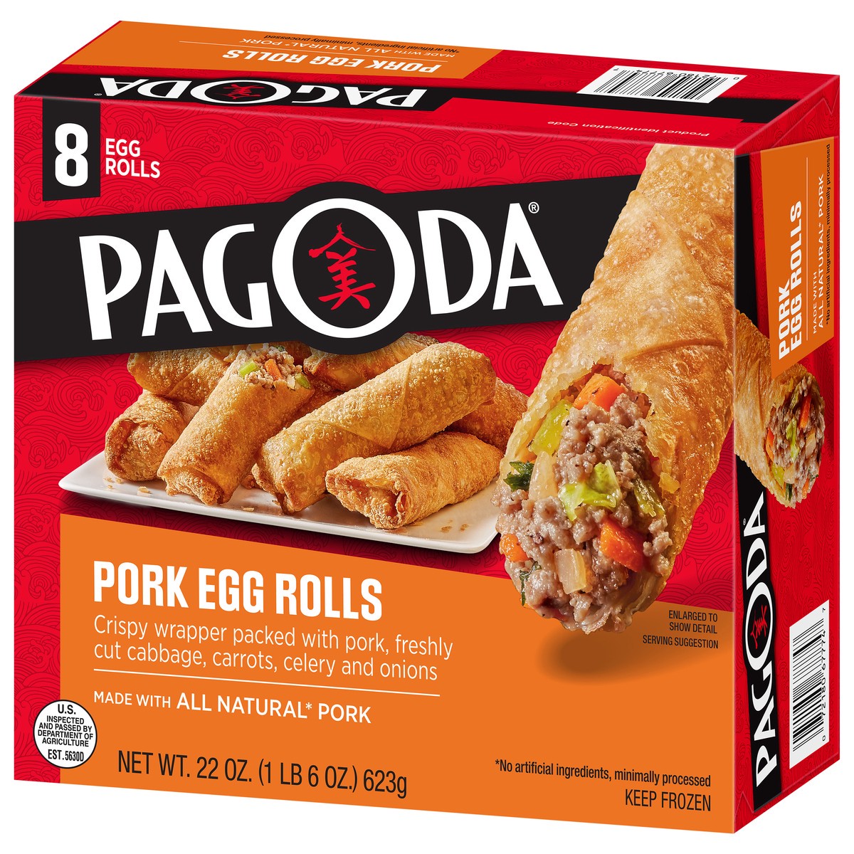 slide 7 of 9, Pagoda Crunchy Pork Egg Rolls with authentic seasoning, 8 ct