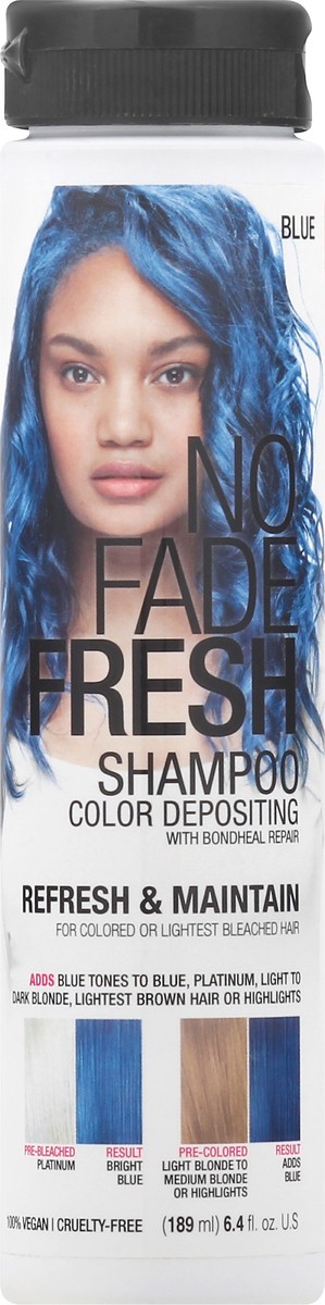 slide 1 of 11, No Fade Fresh Blue Blast Color Depositing Shampoo With Bondheal Bond Rebuilder, 6.4 oz