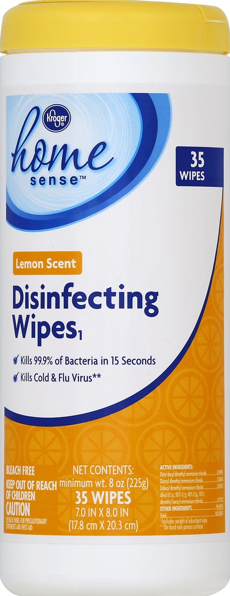 slide 2 of 2, Kroger Home Sense Disinfectant Wipes - Lemon, 35 ct