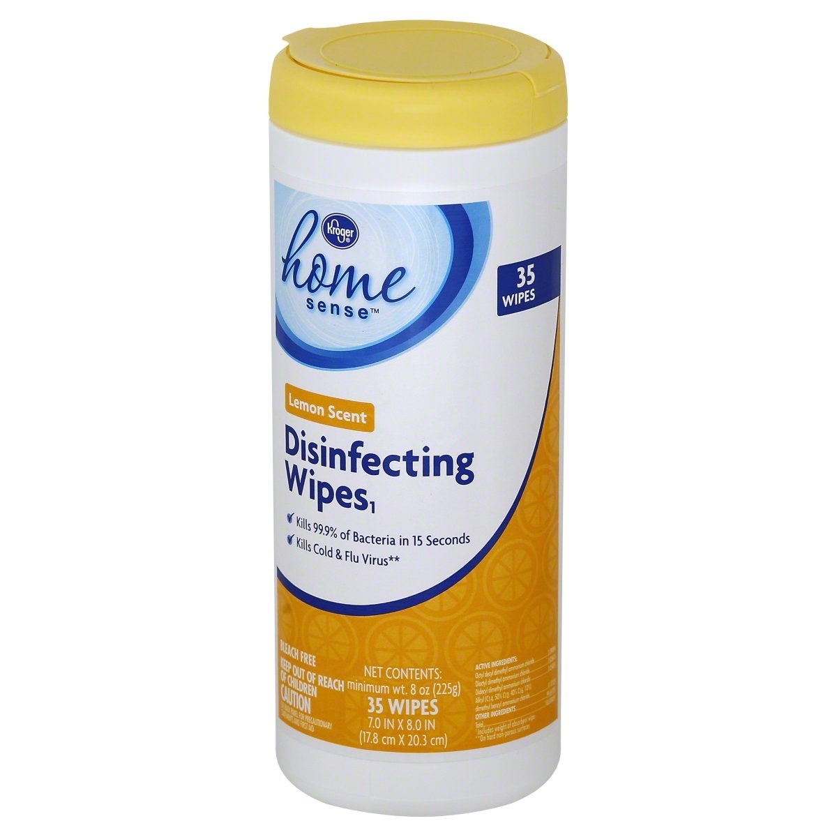 slide 1 of 2, Kroger Home Sense Disinfectant Wipes - Lemon, 35 ct