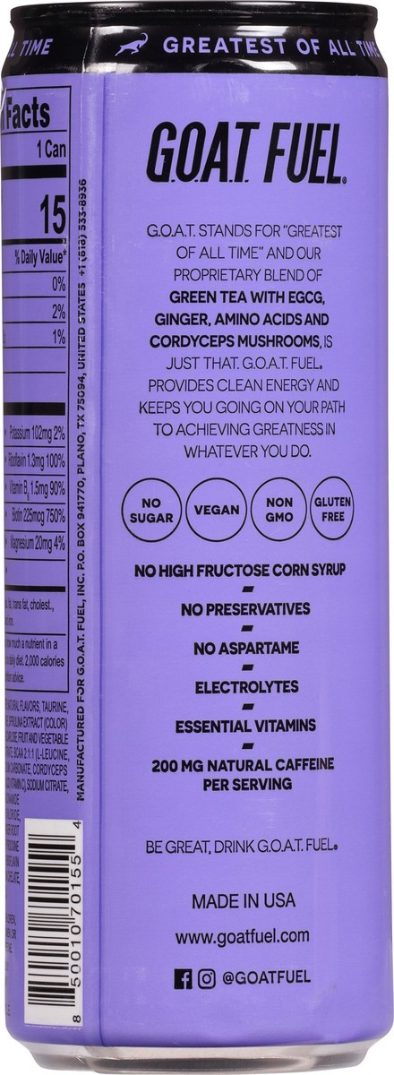 slide 5 of 9, G.O.A.T. Fuel Acai Mixed Berry Energy Drink - 12 fl oz, 12 fl oz