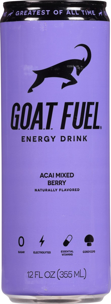 slide 6 of 9, G.O.A.T. Fuel Acai Mixed Berry Energy Drink - 12 fl oz, 12 fl oz