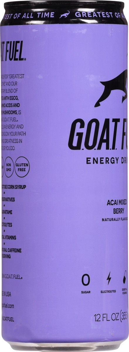 slide 7 of 9, G.O.A.T. Fuel Acai Mixed Berry Energy Drink - 12 fl oz, 12 fl oz