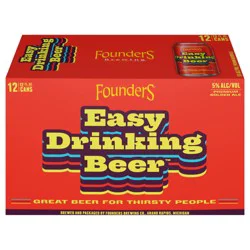 Founders Brewing Co. Brewing Co. Easy Drinking Beer, 12 Pack, 12 fl oz Cans, 5% ABV