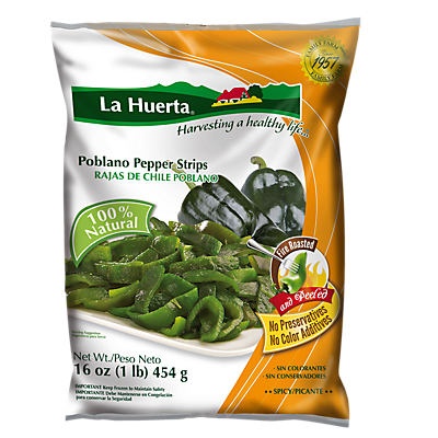 slide 1 of 1, La Huerta Poblano Pepper Strips, 16 oz