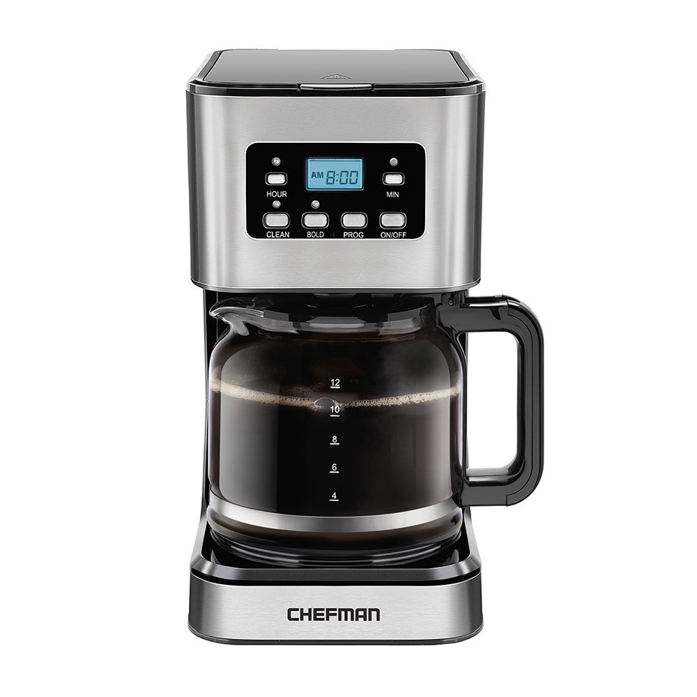 slide 6 of 6, Chefman Square Stainless Steel Programmable Electric Coffee Maker - Silver, 12 cups