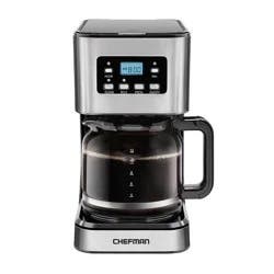 Chefman Square Stainless Steel Programmable Electric Coffee Maker - Silver