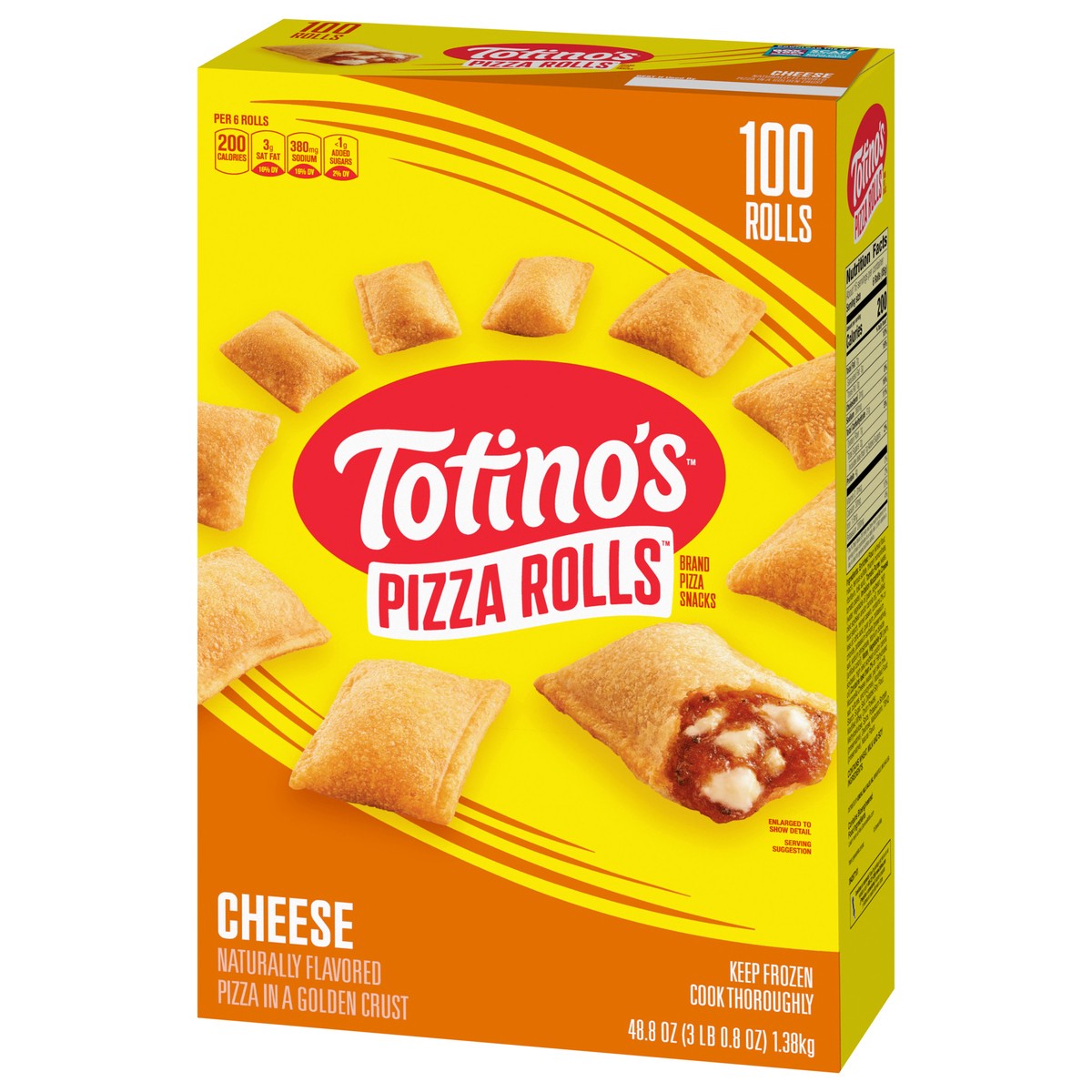 slide 4 of 4, Totino's Pizza Rolls, Cheese Flavored, Frozen Snacks, 100 Ct, 48.8 oz, 100 ct