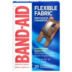 Band-Aid Brand Fabric Adhesive Bandages, Finger & Knuckle, 20 ct