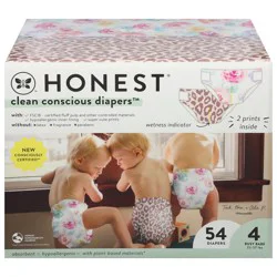 Honest Clean Conscious Diapers 4 Busy Babe 22-37 lbs Diapers 54 ea