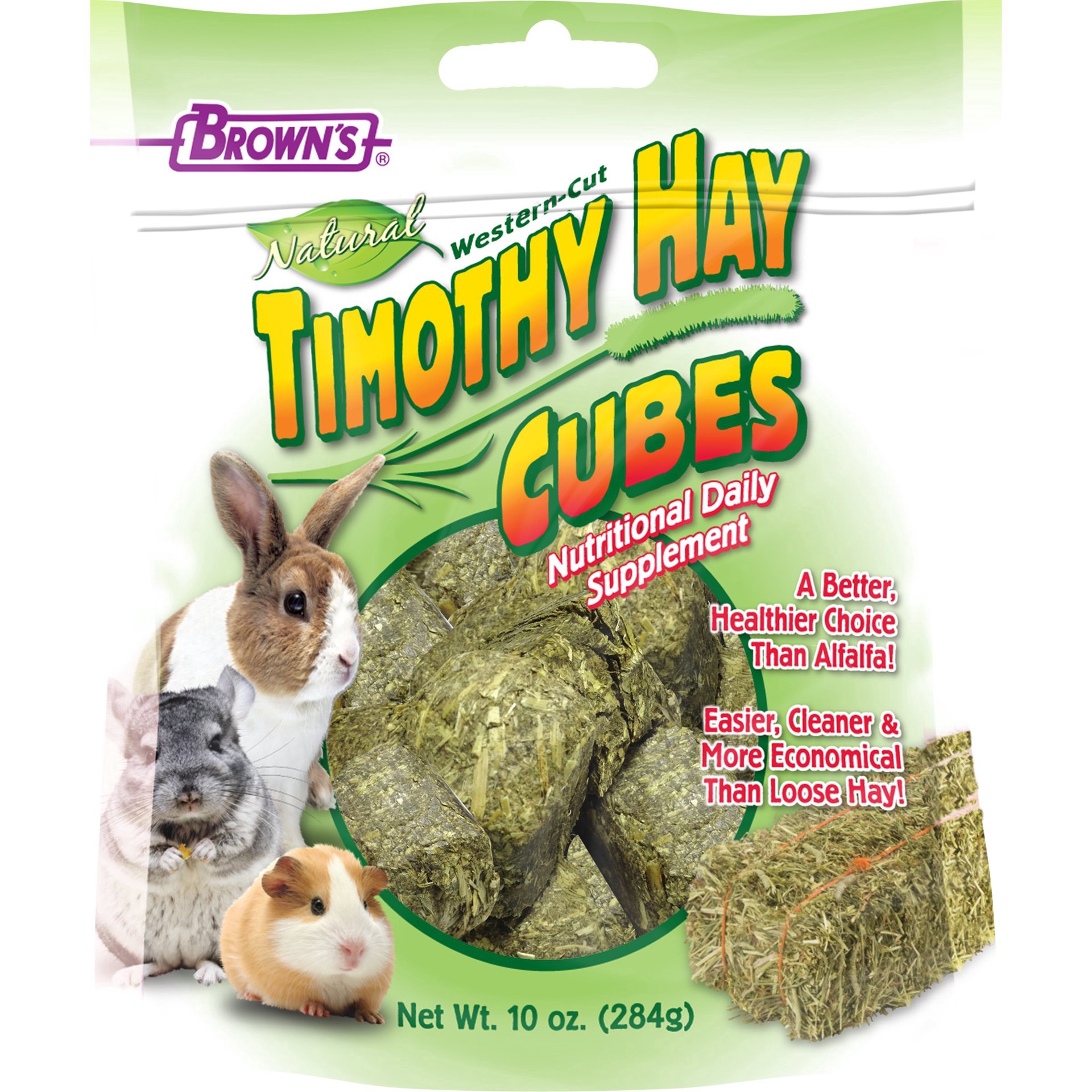 slide 1 of 1, Brown's Timothy Hay Cubes, 10 oz