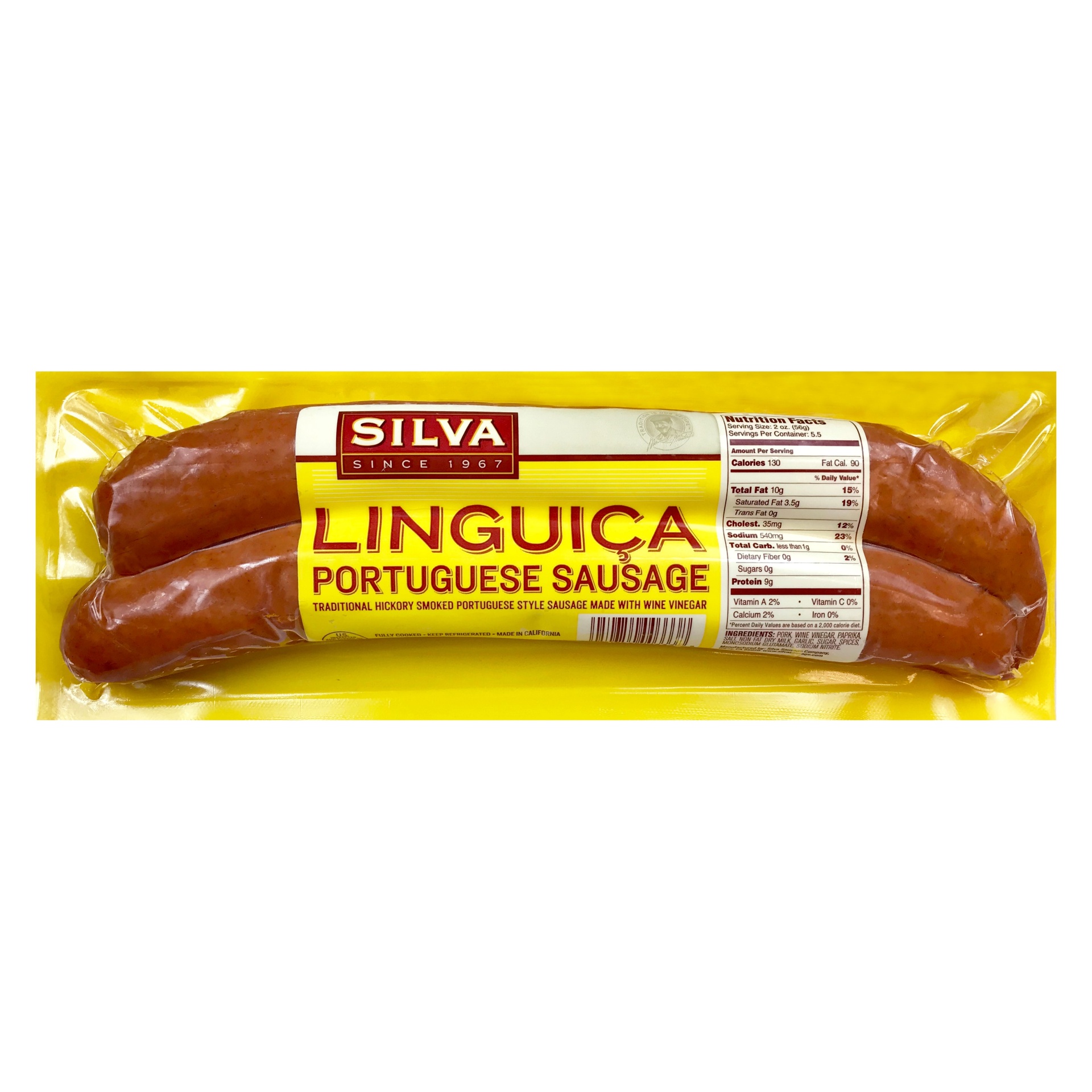 slide 1 of 1, Silva Linguica Hickory Smoked Sausage, 13 oz