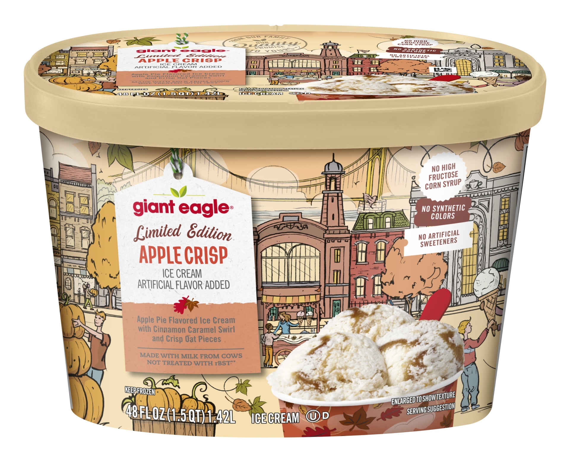 slide 1 of 1, Giant Eagle Ice Cream, Apple Crisp, Limited Edition, 48 oz