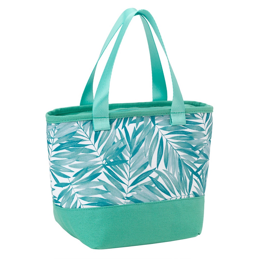 slide 1 of 1, Office Depot Insulated Lunch Tote, 8-1/2''H X 12-13/16''W X 5-1/2''D, Palms, Green/White, 1 ct