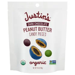 Justin''s Justin’s Organic Dark Chocolate Peanut Butter Candy Pieces, 4.5oz
