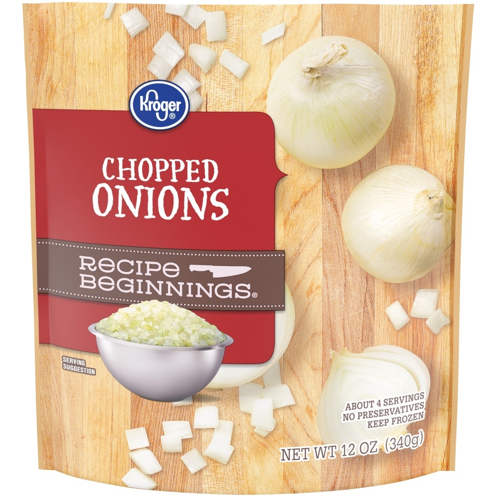 slide 1 of 1, Kroger Recipe Beginnings Chopped Onions, 12 oz