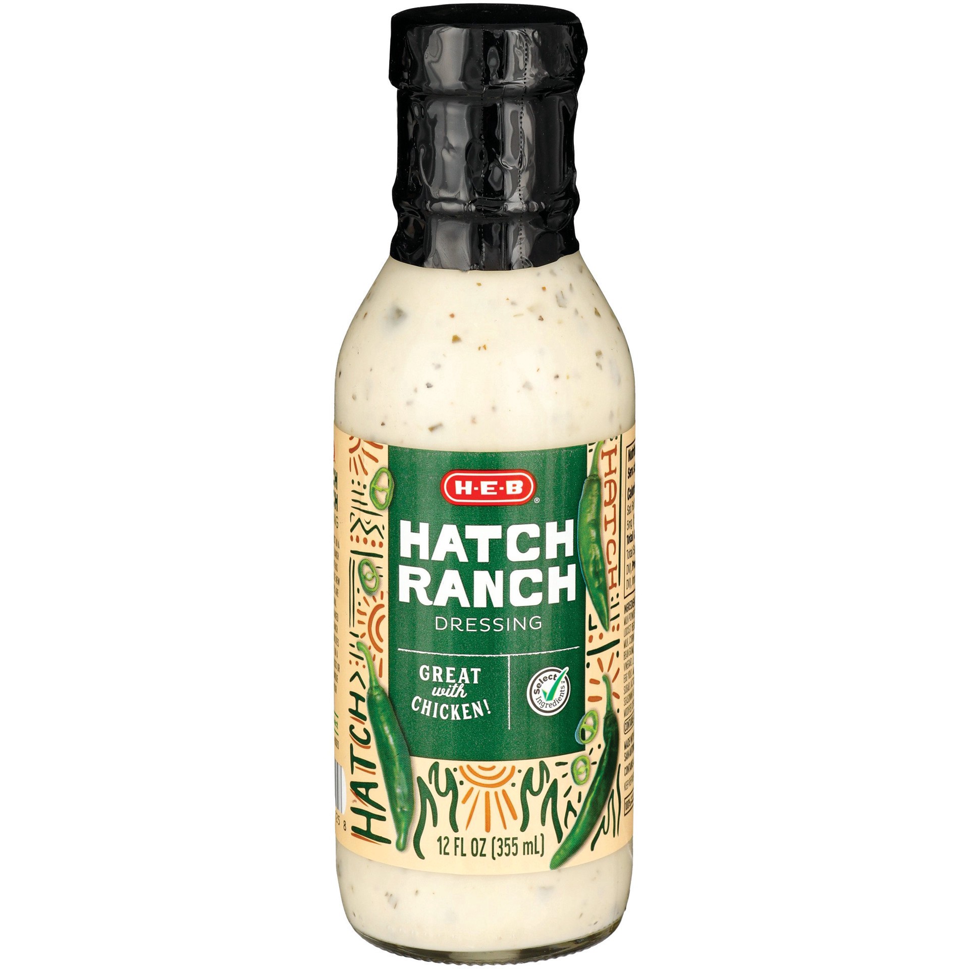 slide 1 of 1, H-E-B Hatch Ranch Dressing, 12 oz