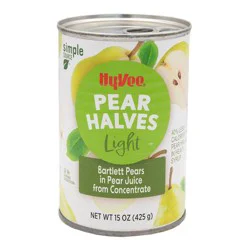 Hy-vee Light Bartlett Pear Halves In Pear Juice From Concentrate