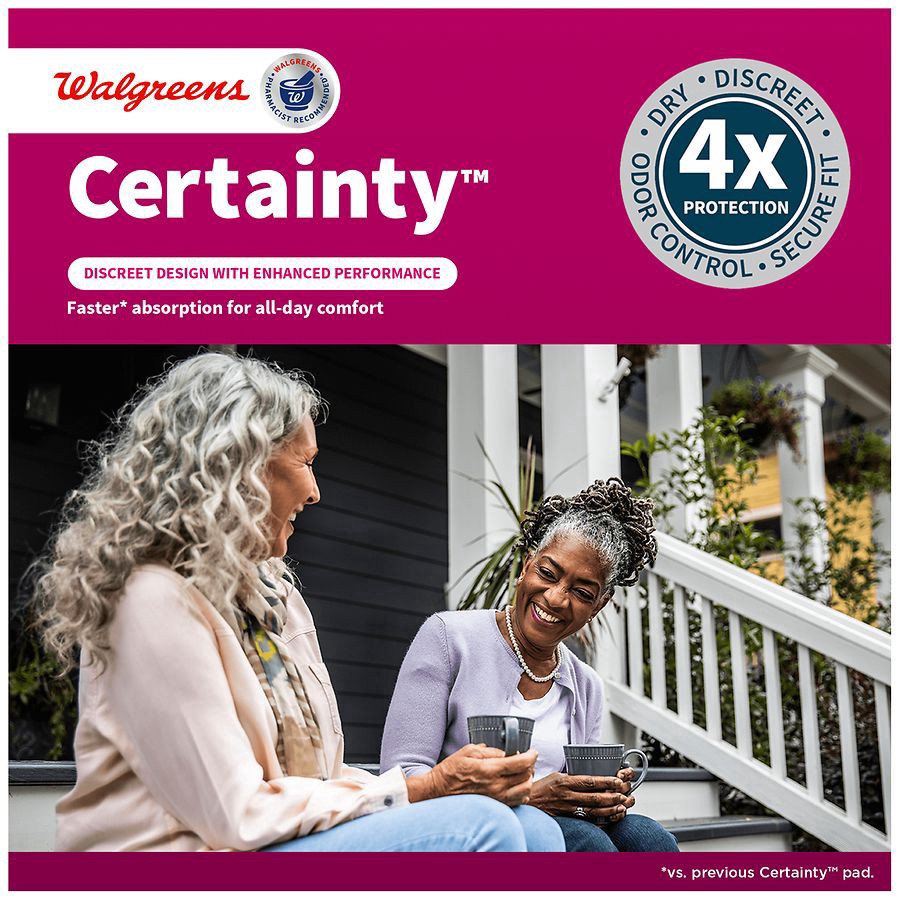 slide 2 of 5, Walgreens Certainty Women's Bladder Control Pads Moderate Long, 16 ct