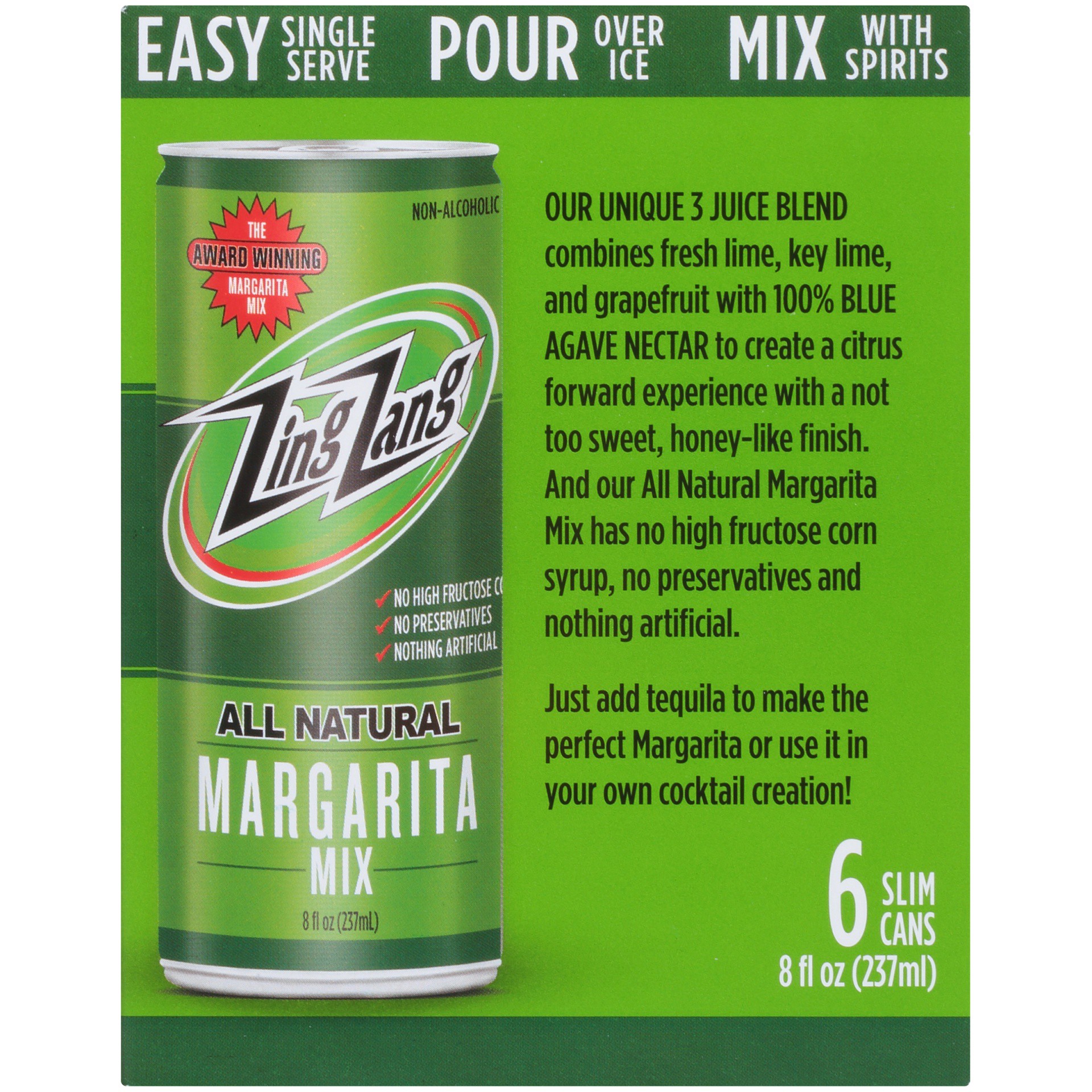 slide 6 of 8, Zing Zang All Natural Margarita Mix 6 ea, 6 ct