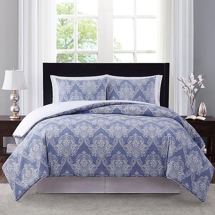 slide 1 of 3, Wamsutta Somerton King Duvet Cover Set - Blue, 3 ct